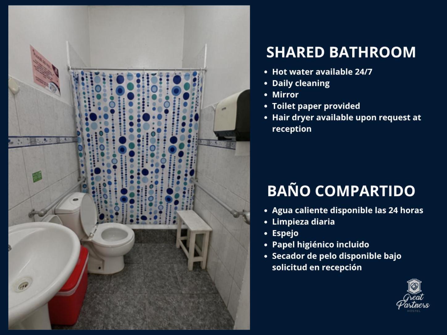 Chambre Lits Jumeaux avec Salle de Bains Commune